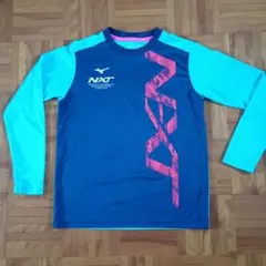 Mizuno 長袖Tシャツ 150サイズ ネイビー/ターコイズのサムネイル