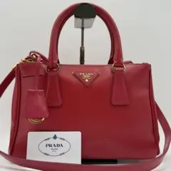 正規品保証】PRADA サフィアーノキュイール 2wayバッグ レッド - メルカリ