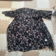 ペイズリー柄 黒 カーディガン