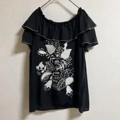 ホコモモラ　刺繍　リネン混　プルオーバー　花　鳥　葉　40のサムネイル