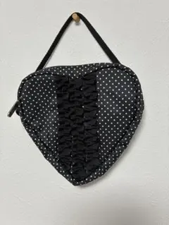LeSportsac レスポートサック ハート型 ポーチ フリル ドット柄 黒⁠