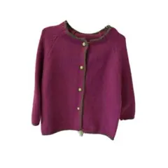 キッズ 紫 カーディガン 長袖