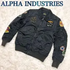 ✨良品✨アルファインダストリーズ MA-1フライトジャケット ワッペン ブラック