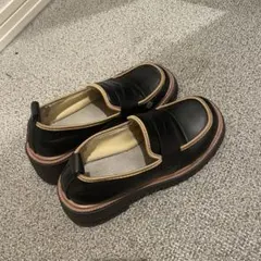 黒 スリッポン ローファー 合成皮革