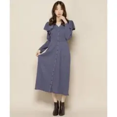 ウィルセレクション ラッフルパワーリブニットワンピース