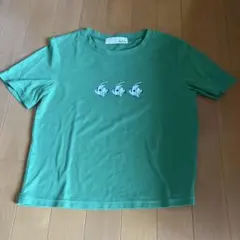 Lily Brown グリーン 魚プリント Tシャツ Lのサムネイル