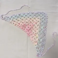 グラデーション かぎ針編み ヘアアクセサリー バブーシュカ