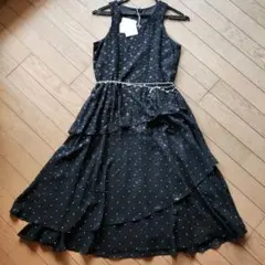 BeBe　黒ドット　ノースリーブワンピース