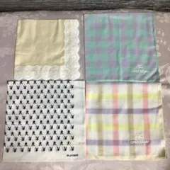 未使用　ハンカチ　クレージュ　プレイボーイ他　4枚セット　38~43㎝角