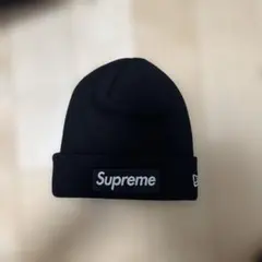 Supreme ニット帽 黒 アクリル100%