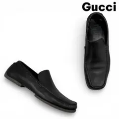 上品！グッチ 36.5 23.5cm レザースリッポン 黒 ドライビング