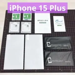 iPhone 15 Plus ガラスフィルム (2枚)＋カメラフィルム(2枚)