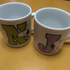 ビンテージスヌーピー マグカップ NとJ 2個セット