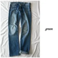 green ハイク【洗える】ヴィンテージ ウォッシュ 加工 デニム パンツのサムネイル