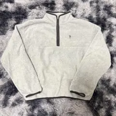 ポロ ハーフジップ フリースジャケット グレー