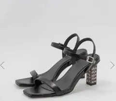 RANDA ヒール　サンダル　レディース　クリア&ビジュー　ヒールアップサンダル