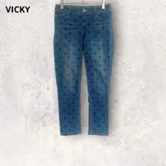ビッキー　デニムパンツ　ジーンズ　綿混　鹿皮　カジュアル　M 水玉模様のサムネイル