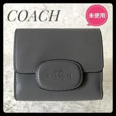 未使用品【COACH】エライザ スモール ウォレット二つ折り財布 グレー 大人気