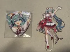 プロセカ ピザハット初音ミク　アクリルスタンド 缶バッチ　miku2点セット