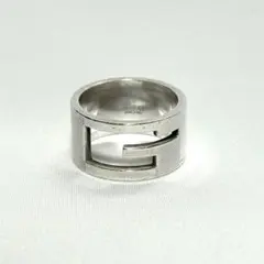 GUCCIリング 18号 カットリング カットアウト スターリングシルバー925 GUCCIリング 18号 カットリング カットアウト スターリングシルバー925