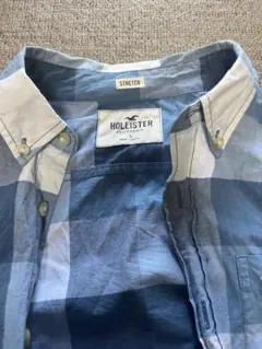 Hollister 青と白のチェック長袖シャツ