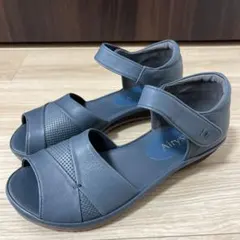 【未使用】Airystep エアリーステップ 本革 サンダル ブルーグレー 23