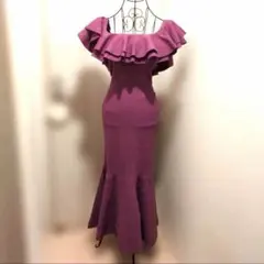 美品　ROYAL PARTY パープルオフショルダーマーメイドドレス