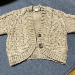 petit main ケーブル編み カーディガン ベージュ
