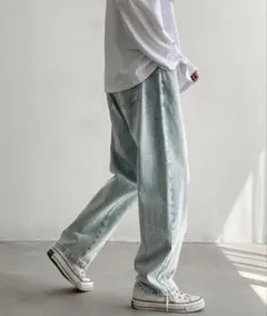 【新品】anchor smithワイドシルエット デニムパンツ ライトブルーのサムネイル