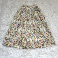 【デザインスカート】花柄　総柄　フレアスカート　M 春