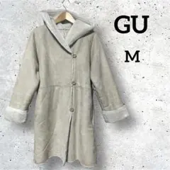 M GU ムートンコート フード付き レディース　ロングコート