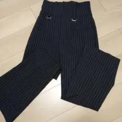ムルーア ハイウエストストリングパンツ ネイビー ストライプ Мサイズ