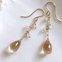 イロハにほへと◆一点物✧マルチカラースピネルピアス✧14kgf イロハにほへと様専用◇一点物✧マルチカラースピネルピアス✧14kgf