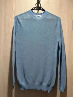 ZARA メッシュニット 長袖 サックスブルー Mサイズ