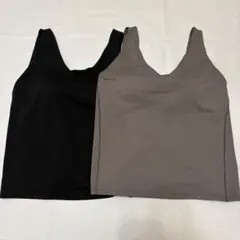 UNIQLO　ユニクロ　エアリズムアクティブブラタンクトップ　ブラック　ブラウン