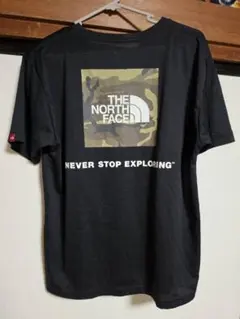 THE NORTH FACE ブラックカモフラージュ Tシャツ L