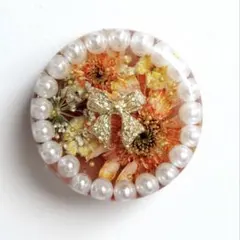 NO.2966明春の花˚✧⁎⁺˳✧༚ドライフラワー レジンヘアゴム ブローチ