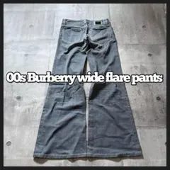 00s Burberry wide flare denim pants y2kのサムネイル
