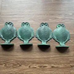 フクロウのブックエンド　４個セット　レトロ
