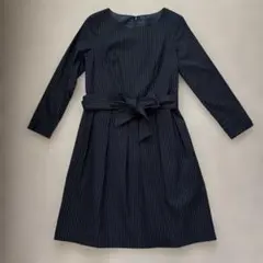 ダークグレー ストライプ ワンピース 36