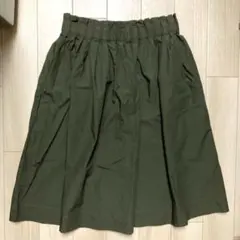 無印良品 綿100% ギャザースカート カーキ Mサイズのサムネイル