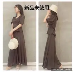 SNIDEL サテンペプラムブラウス