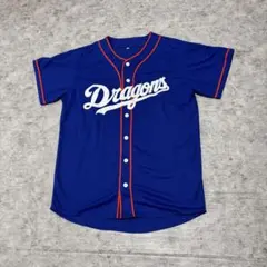 中日ドラゴンズ ユニフォーム ベースボールシャツ ミズノ Oサイズ 青