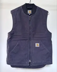 【値下げ】Carhartt ベスト　Sサイズ　古着　メキシコ製　カーハート リアルフェード 90s カーハート ダックベスト 腰ゴム USA製 CHT