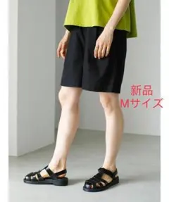 コエ リネン混ショートパンツ　ブラックM