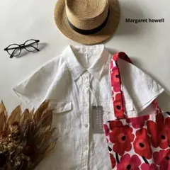 美品✨ マーガレットハウエル リネン 半袖 ポケット付き シャツ 麻