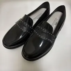 訳あり❣️ TEMPERATE ブラック スタッズ付きローファー 38 23.5