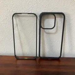 ☆iPhone15Pro ケース 360度全面保護 クリア ブラック
