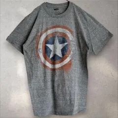 マーベル Ｔシャツ クルーネック 半袖 盾 Ｍ 灰色 綿 映画 1点もののサムネイル
