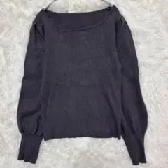 グレイル リブニット バルーン袖 グレー L 上品　美シルエット　フェミニン